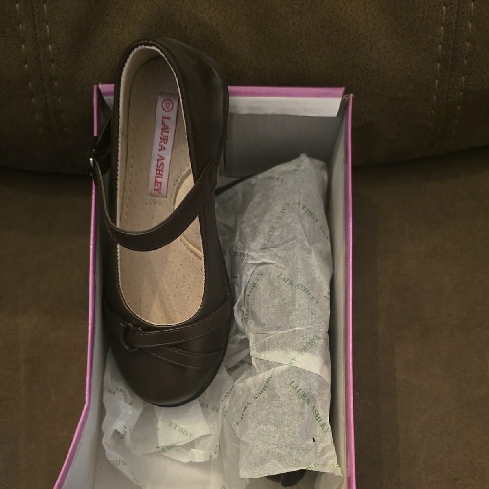 Laura Ashley Girls' Brown Mary Jane Dress Shoes